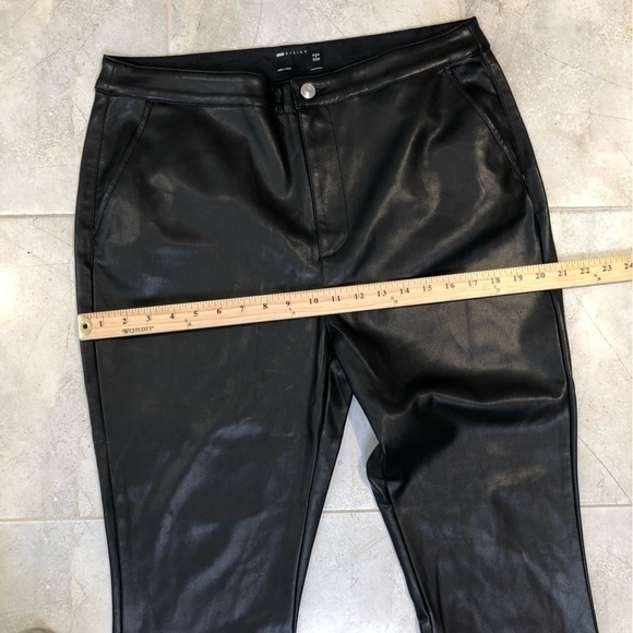 asos Black Vegan Leather Flared Bickercore pants size 12 - Picture 13 of 15